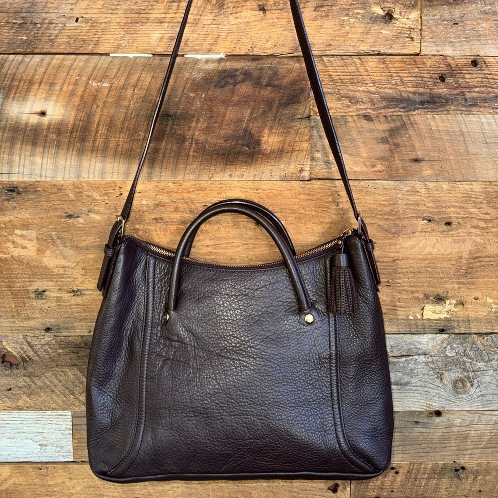 Kate Spade New York Brown Pebbled Leather Berkshire Satchel Bag With Dust Cover - Picture 2 of 12